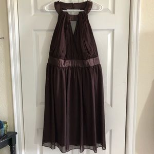 Maggy London brown keyhole sleeveless dress